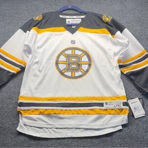 Reebok Boston Bruins NHL Hockey Jersey Youth L/XL White New With Tags NWT